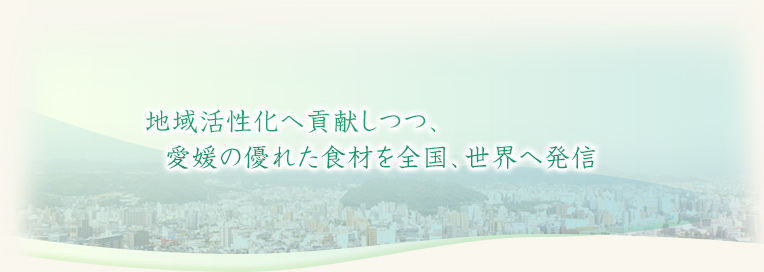 「地域活性化へ貢献しつつ、愛媛の優れた食材を全国、世界へ発信」代表取締役社長　宮内 圭三